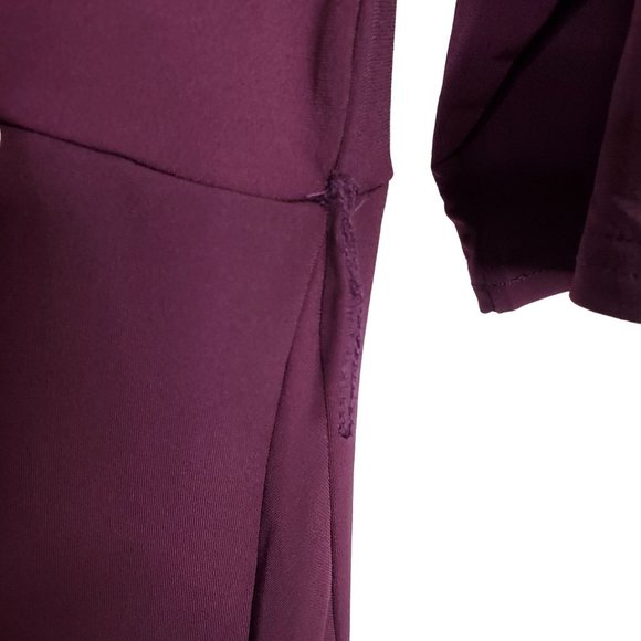 Roaman's Size 18W Dress Fluid Jersey Knit Pleated A-Line Midi Pullover Purple - Picture 10 of 10